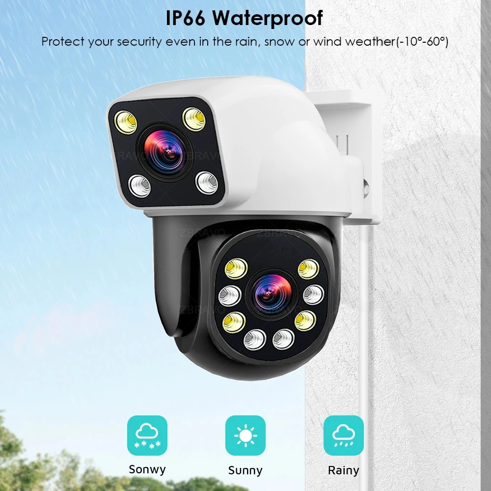 Smartlife 8MP WiFi Tuya Outdoor Camera Mini IP Dual Screens 4MP Home Security Protection IP66 Waterproof Ai Tracking Siren Alarm view 6