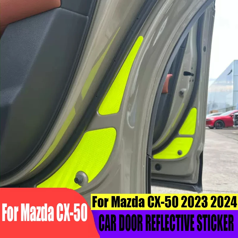 

For Mazda CX-50 2023 2024 Car door reflective sticker dedicated door opening warning three-dimensional label