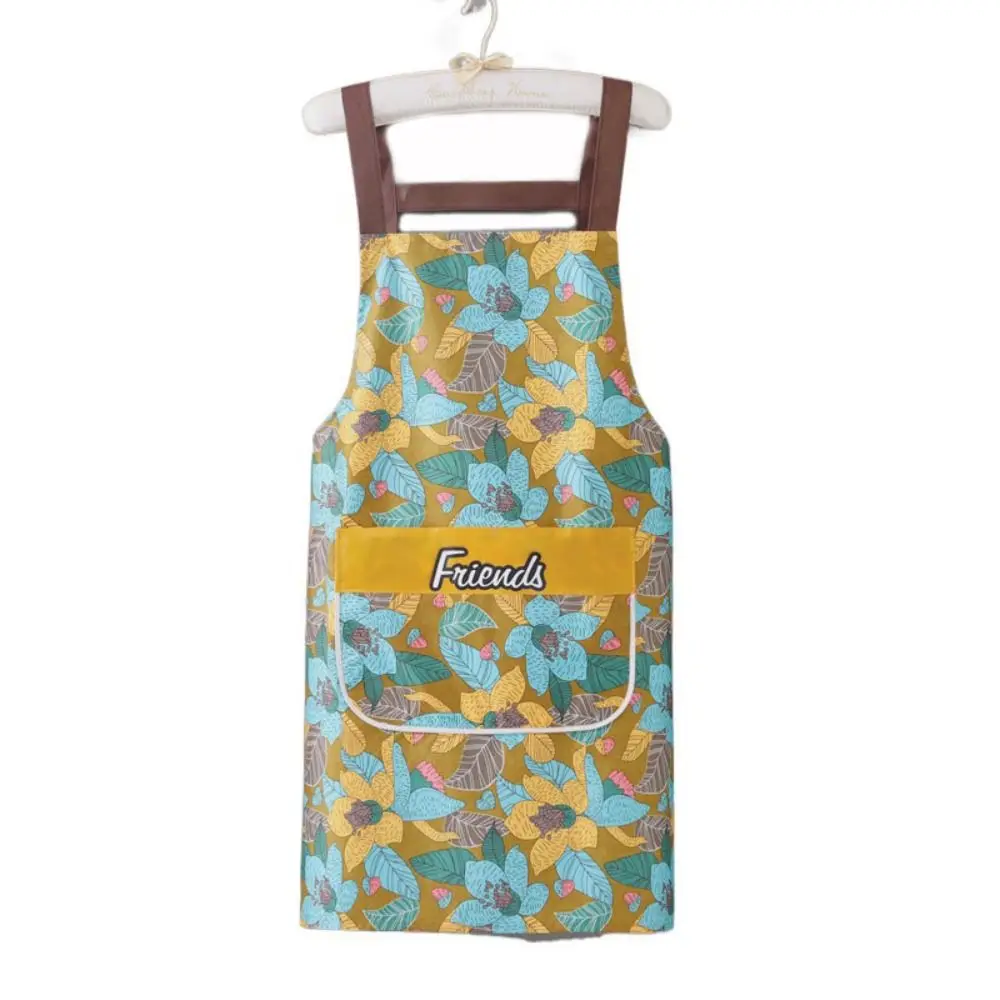 Household Waterproof Kitchen Apron Abrasion Resistant With a Pocket Antifouling Apron Sunflower Print Coffee House Apron Barber