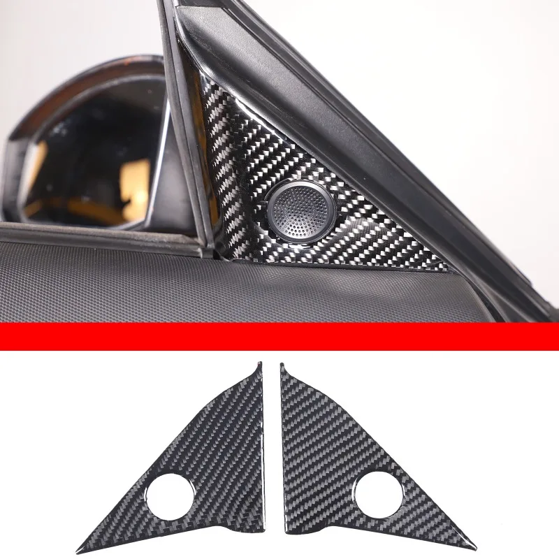 Weiche Kohlefaser für Nissan 350Z 2003 2004 2005 2006 Auto A-Säulen-Hornrahmenabdeckung Aufkleber Dekoration Auto-Innenzubehör