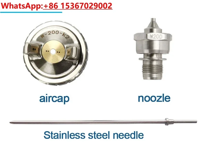 W200 Spray Gun Kit Nozzle Needle Air Cap Set W-200-122P Sprayer Parts Pneumatic Tool Component