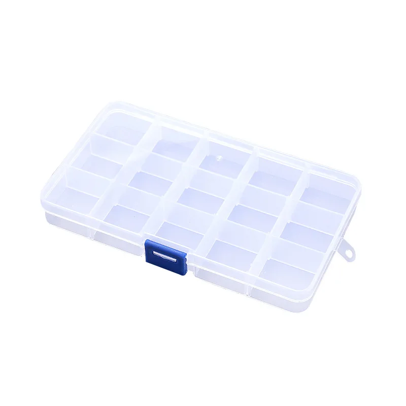 Simple single-layer household large capacity transparent jewelry box multi-compartment pill box storage box
