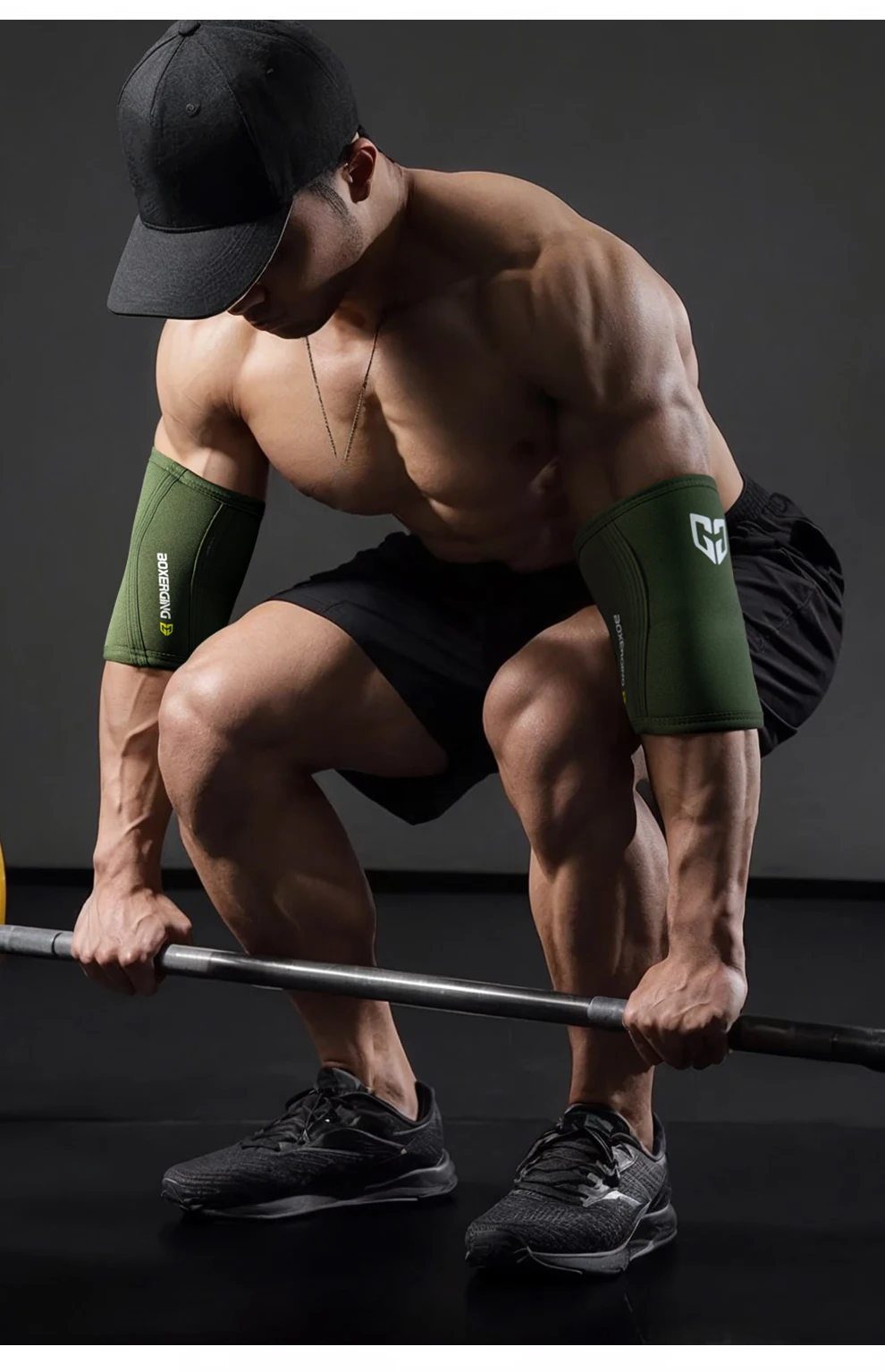 Fitness Ellenbogenschutz Strongman Gewichtheben Bankdrücken Deep Squat Ellenbogen Herren Damen Fitness Training Sport Schutz E – Detail 6