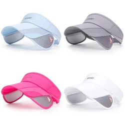 Sports Style Sun Visor Cap for Women Summer Wide Brim Widening Letter Adjustable Empty Top Hat Female Sunshade Sun Hats