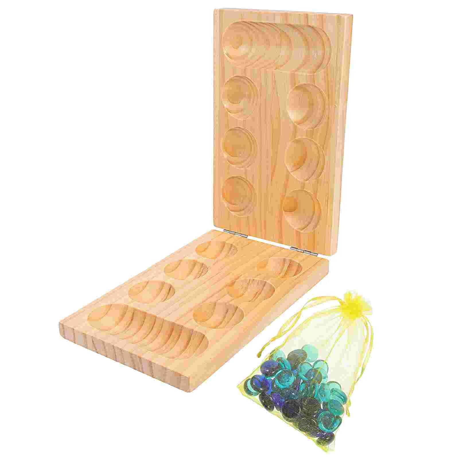 

Mancala Folding Board Portable Mancale Wood Plaything Toy Foldable Thinking Puzzle Game Wooden Training Chess Travel