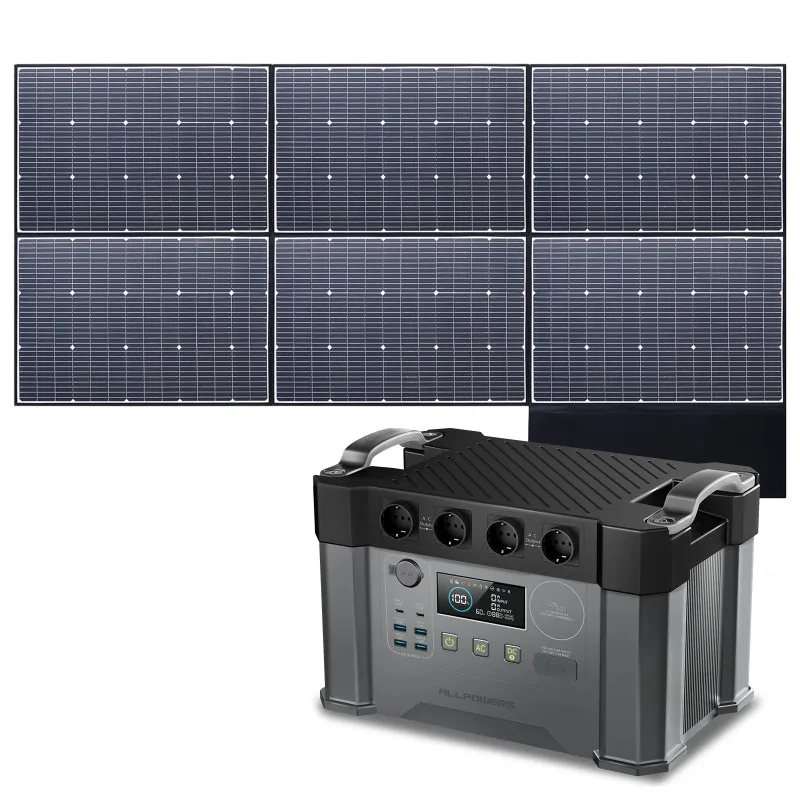 

ALLPOWERS Portable Power Station 2400W with 600W Folable Solar Panel , 4x 2400W AC Outlets for RV Camping Home Emergency Travel
