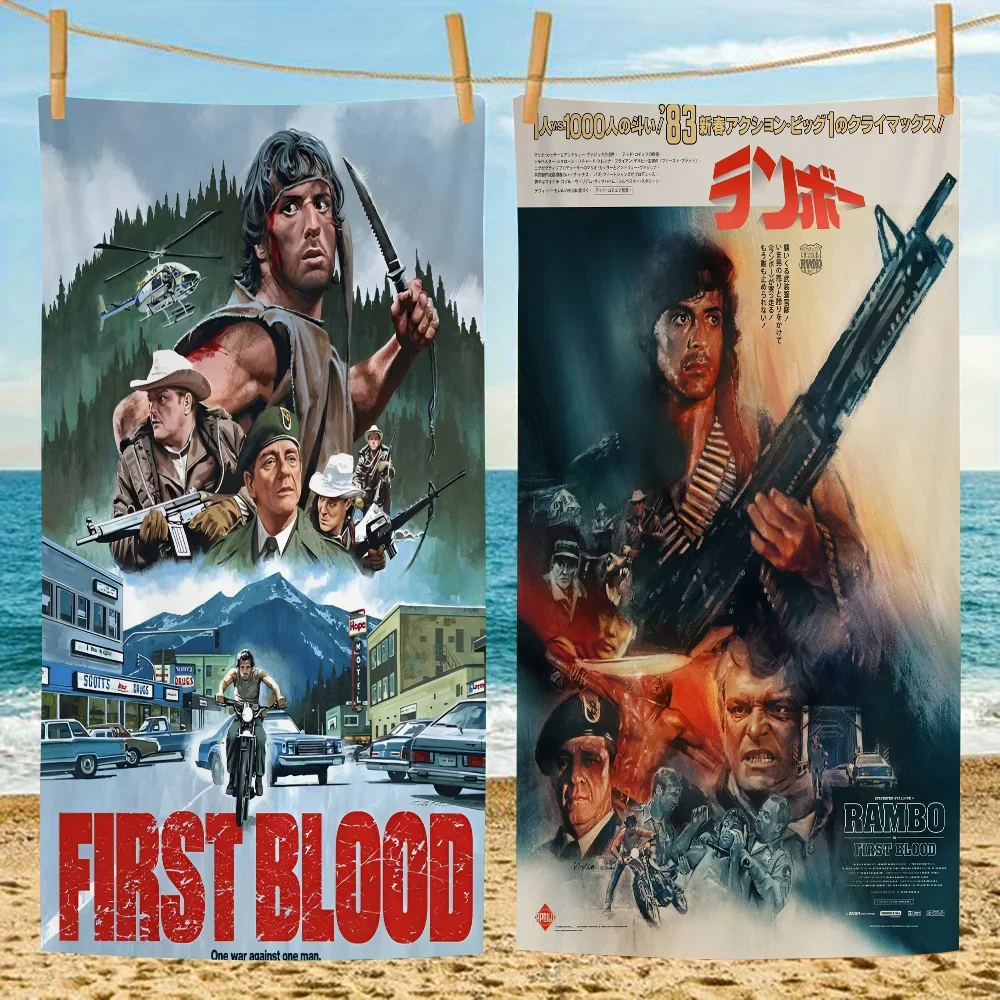 Movie Rambo First Blood Big Microfiber Beach Towels Quick Dry Towel Sand Beach Towels Pool Towel for Travel Swim Pool Yoga