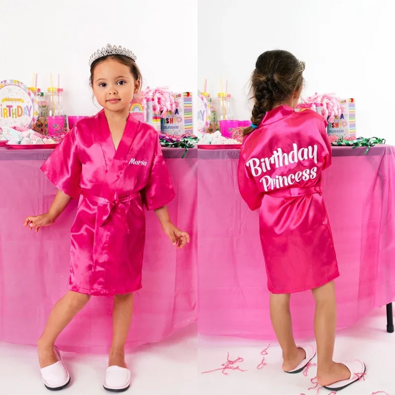 Birthday Kids Robes for Girls Kids Spa Party Robe Birthday Girl Gift Personalized Sleepover Robe Custom Wedding Bridesmaid Robes