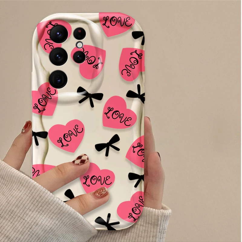 Love Bows Phone Case For Motorola Moto E14 G24 G15 G75 G35 G05 R13 G54 G14 G34 G84 G53 G52 E22 Edge 50 Pro Ultra Fusion 4G 5G