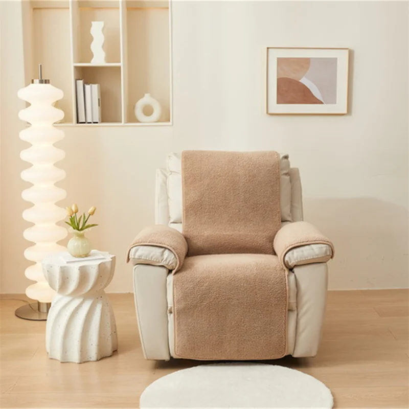 Lamb Plush Recliner Sofa Cover Non-Slip Armchair Cover Super Soft Sofa Cushion Relax Chair Slipcover Funda Sillon Reclinable