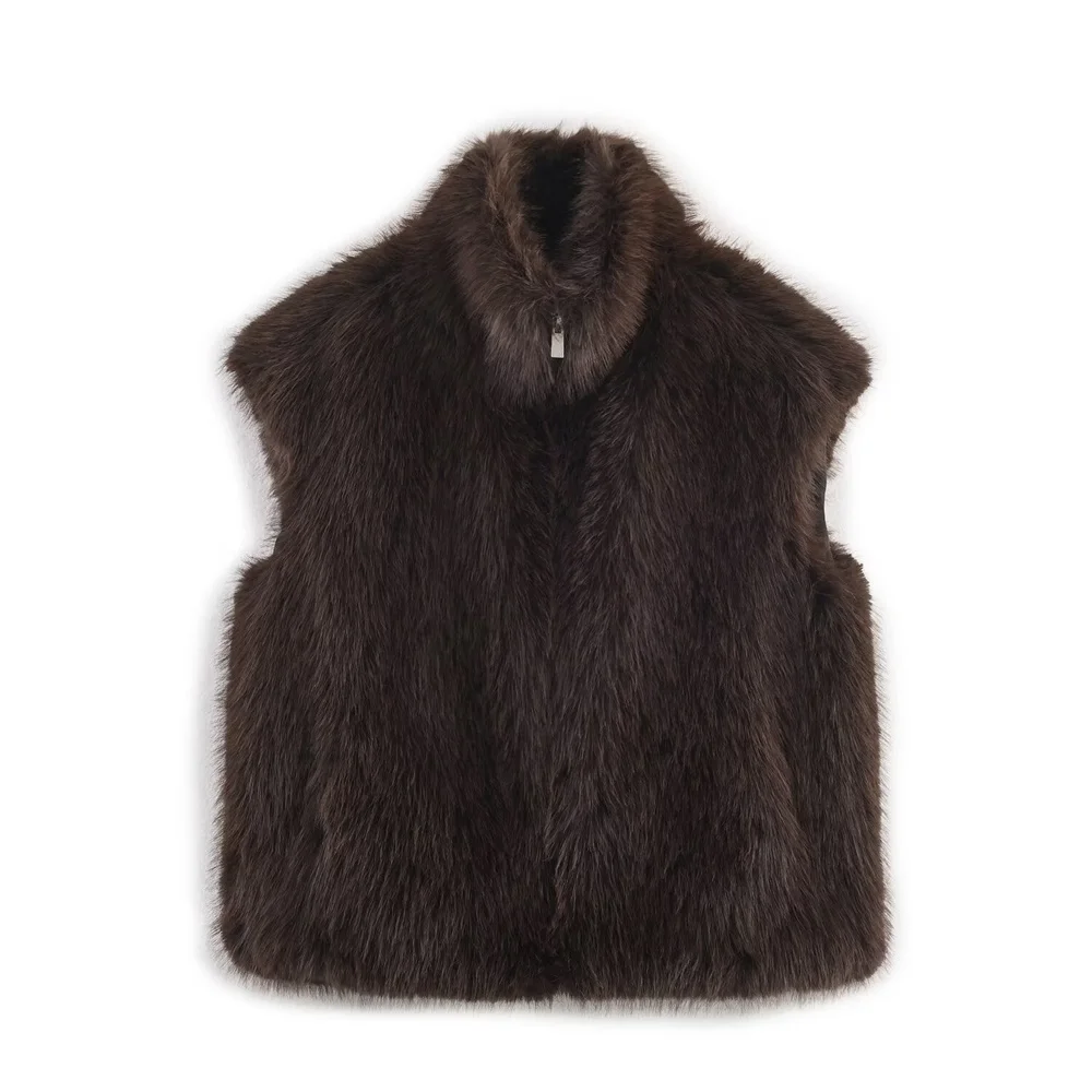 

New autumn and winter women's clothing fashion casual versatile temperament simple artificial fur effect vest