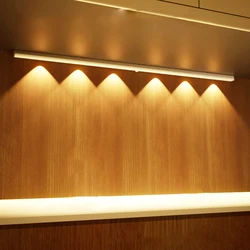 Wireless Under Cupboard Light LED Motion Sensor Cabinet Light USB Rechargeable Long Strip Night Lamp For Kitchen Closet Wardrobe