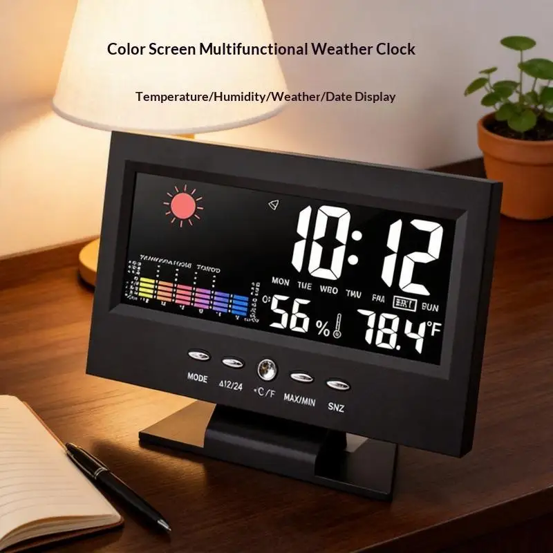 Hot Sale Multi-functional Weather Station Clock  Hygrometer Calendar Digital LCD Display Temperature And Humidity Meter