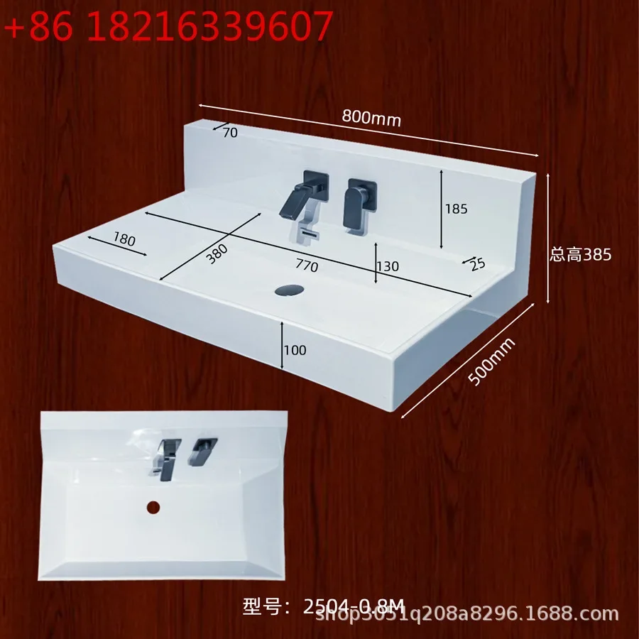 High temperature ceramic integrated basin Large apartment countertop lengthened and widened wall drained water Right angle