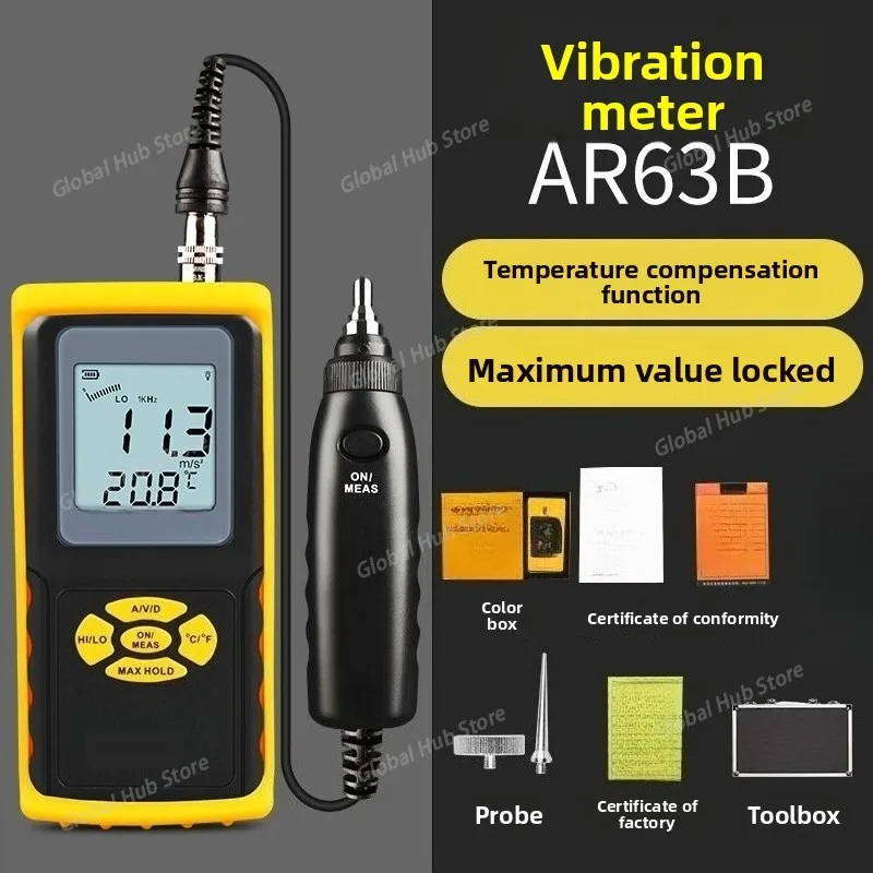 

AR63B Portable High Precision Vibration Tester, Blasting Vibration Tester, Displacement Acceleration Vibration Tester