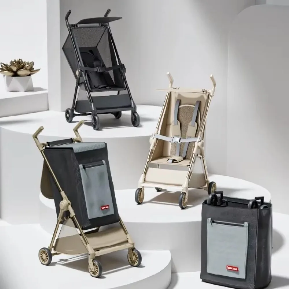 

Portable Baby Stroller Foldable Design Lightweight Frame Foldable Stroller Compact Size with Storage Bag Pocket Stroller