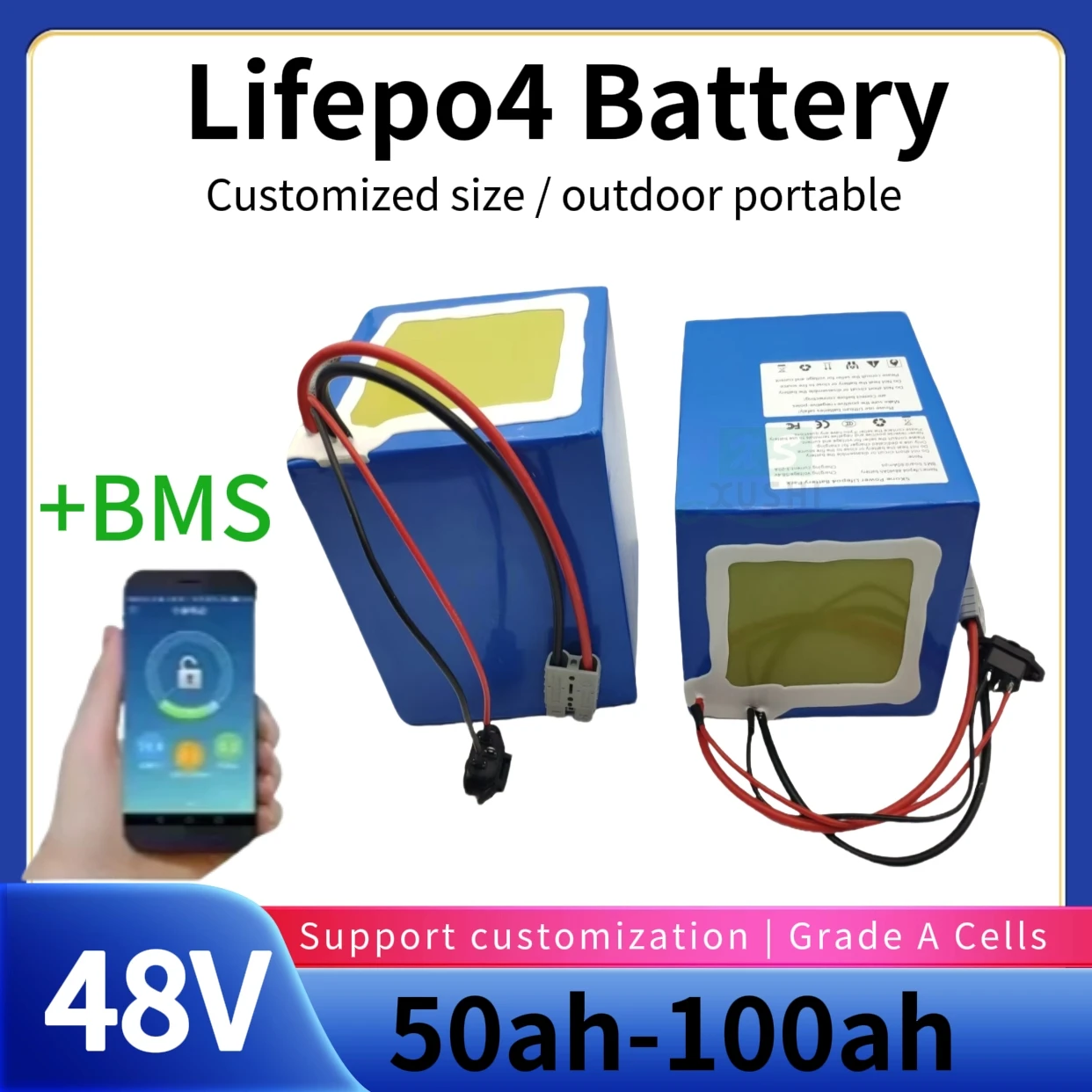 

XS 48V 50AH 80Ah 100AhLifepo4 lithium battery 5kw pack for Ryobi RM480e RM300e ZT480ex 300MV Zero Turn electric riding mower