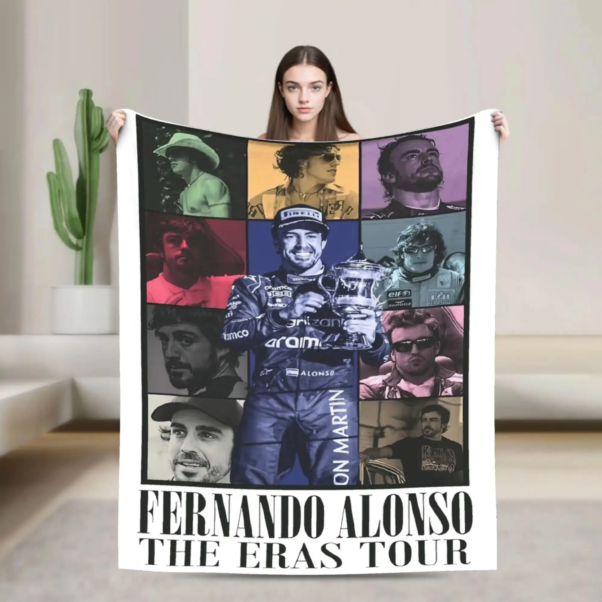 

Флисовое одеяло Fernando Alonso The Eras, многофункциональное теплое покрывало для дома, спальни, декора постельного белья