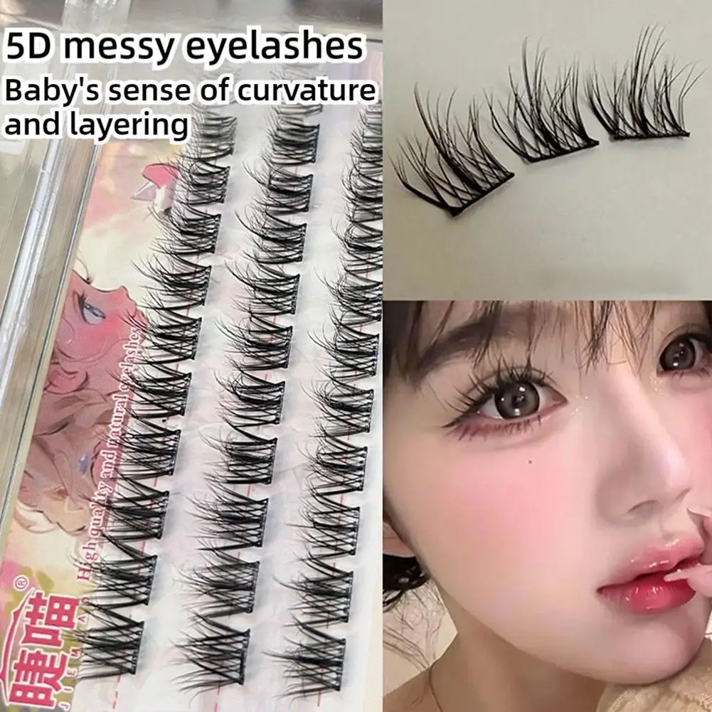 5D Curling Falsche Wimpern Selbstklebende Wimpern Manga Weiche Flauschige Einzelwimper Natürliche Cluster Wimpern Extensions Make-Up