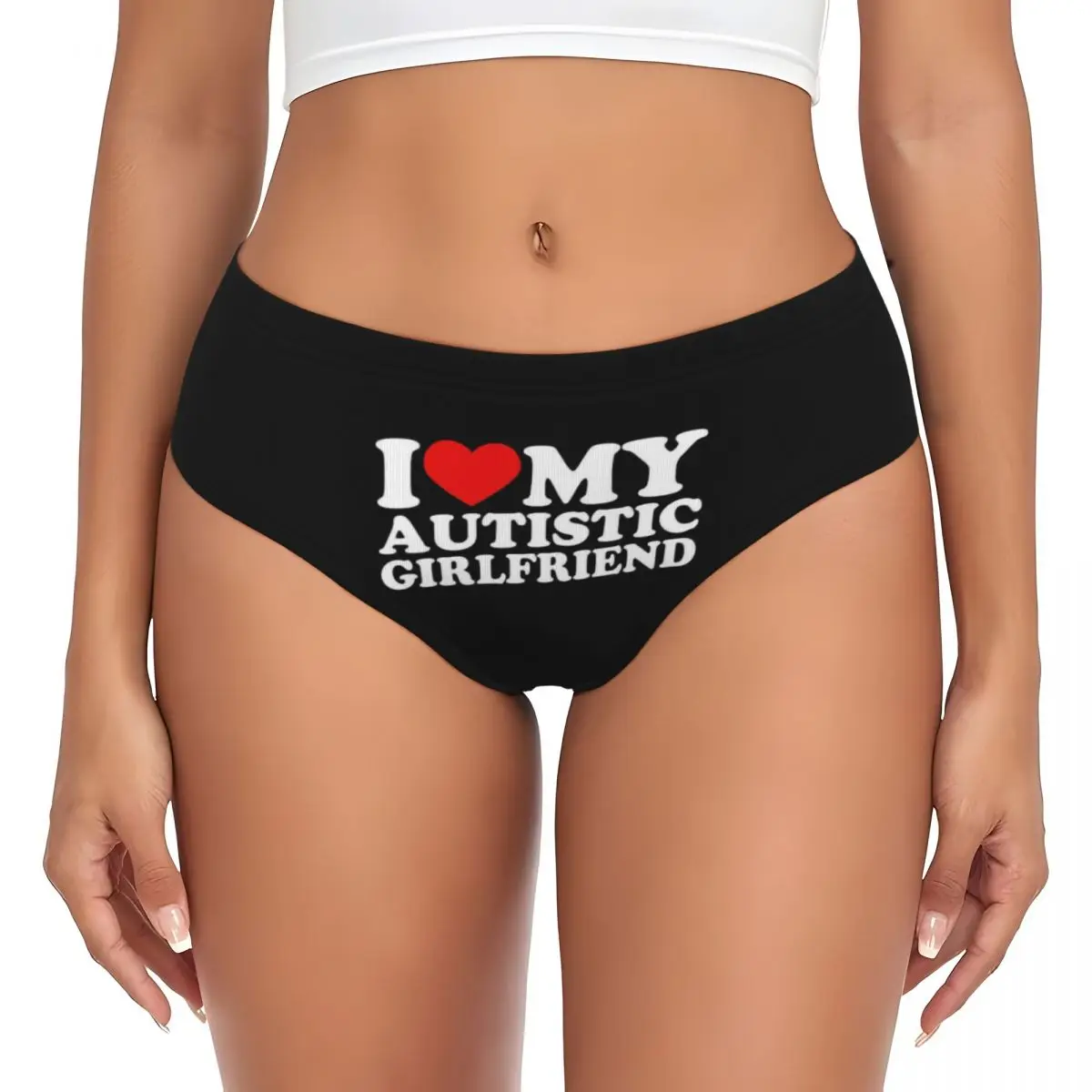 

Трусики I Love My Autistic Girlfriend I Heart My Autistic GF, женские удобные трусы, нижнее белье, дышащие женские трусы