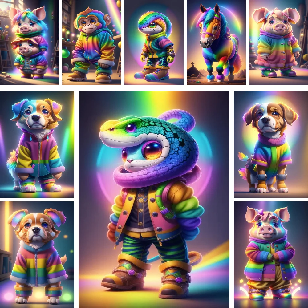 大人のための動物の絵,油絵,クラフトキット,家の装飾,母の贈り物,卸売り,2023,新しい