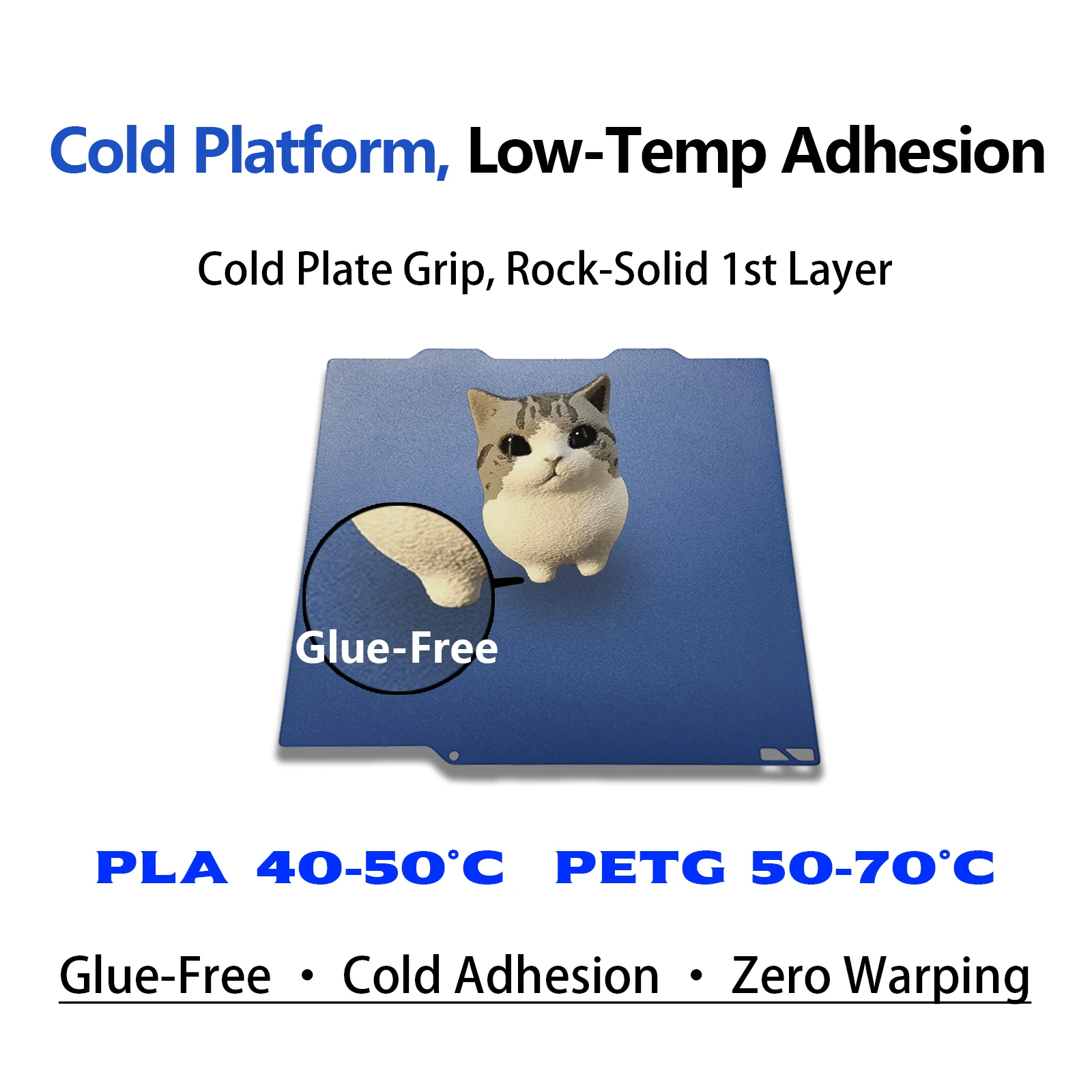 Cold Plate for Bambu Lab A1 Mini Build Plate Upgrade Cool Plate PLA PETG Superior First-Layer Low-Temp Adhesion Nearly Smooth