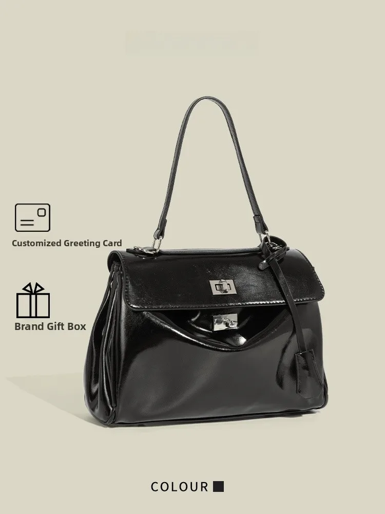 

Original MICR&KCY Luxury iny Leather Tote Bag Women's Large Capaci Single oulder Crossbody Bag Summer 2025 Collection