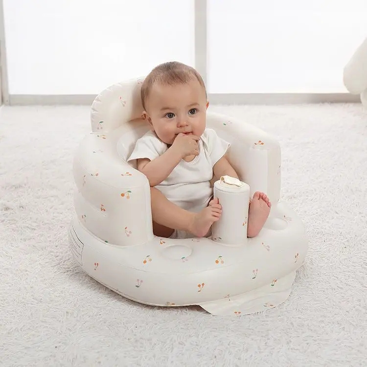 Foldable Infant Sitting Chair Trainer, Soft Support Baby Seat with Safety Belt for 6-18 Months, Portable for Travel & Outdoor
