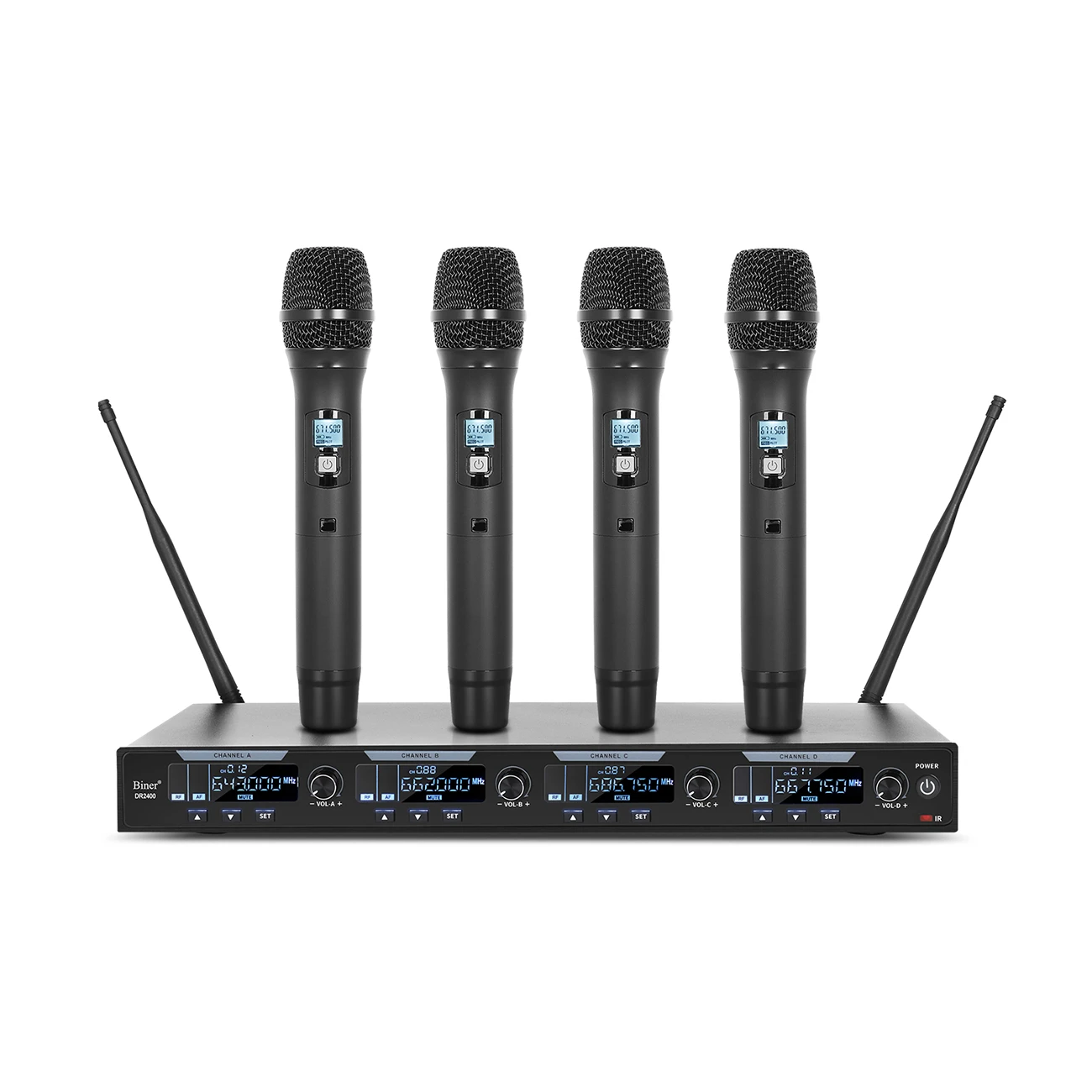 Biner DR2800 Professional One Drag Four Wireless Microphone U Section Handheld Video Conference for Stage Microphone Teacher