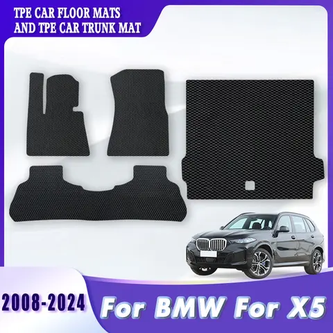 TPE Car Floor Mats Trunk Carpets For BMW X5 2024 2023 2022 2021 2020 2019 2018 2017 2016 2015 2014 2013 - 2008 Auto Accessories