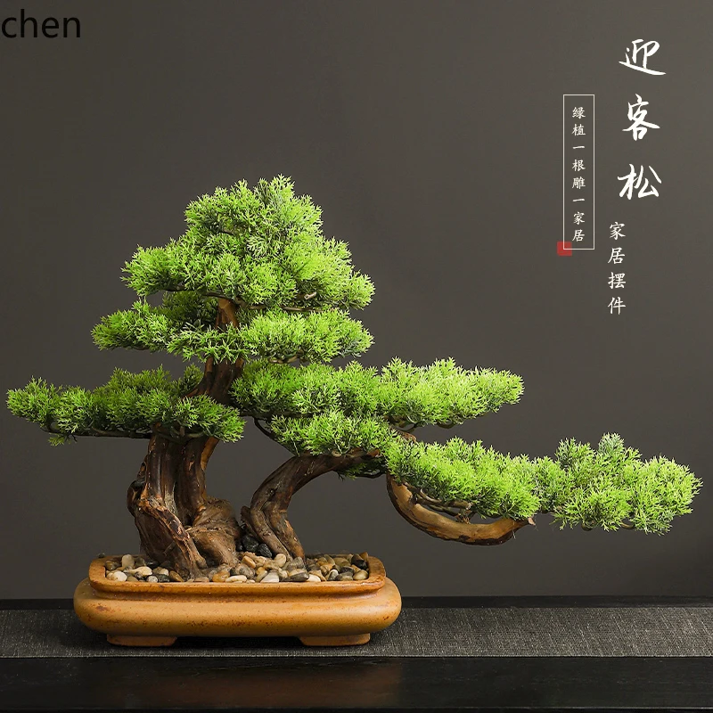 

YXY Artificial Welcoming Pine Plant Bonsai Pine Tree Ornament Green Plant Fake Tree Indoor Landscaping