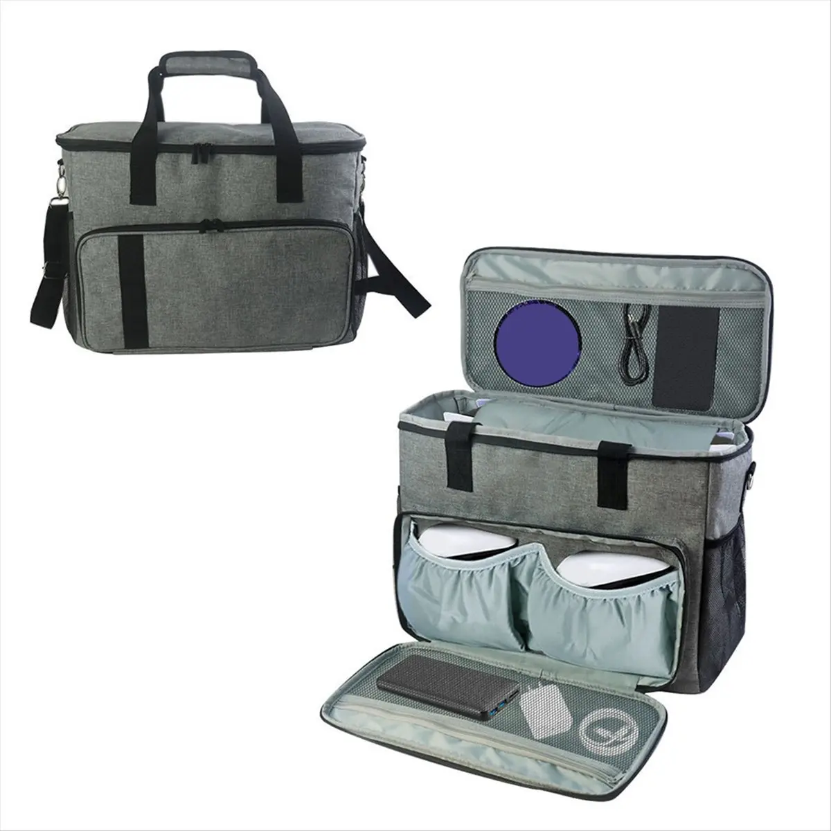 Game Console Bag for Travel Carrying Case Storage Backpack Hard Shell Protective Handbag Multiple Pockets