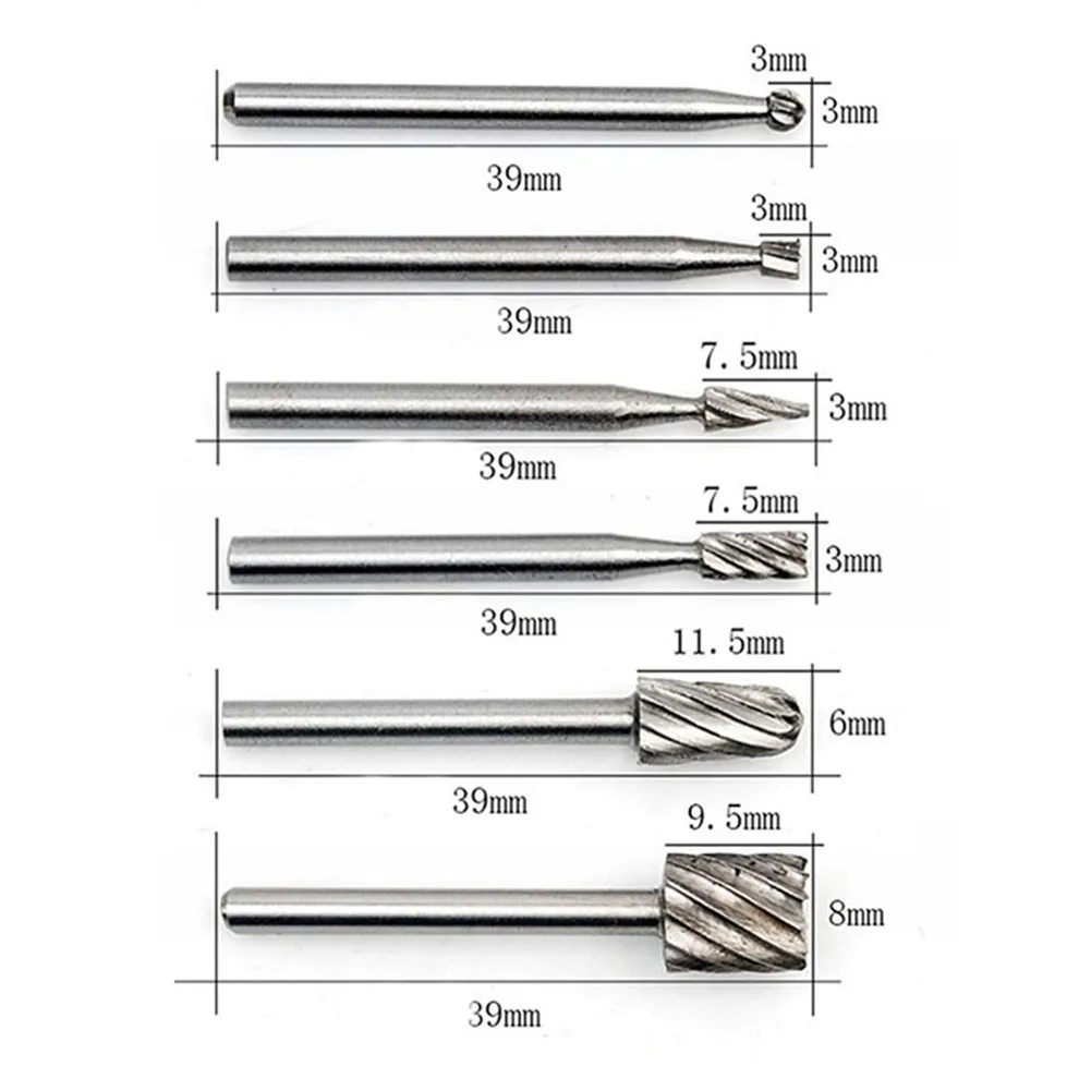 Imagem -02 - Conjunto de Ferramentas Rotativas Dremel Mini Broca Roteador Hss Bocados de Moagem Fresas Madeira Metal Escultura Ferramenta Burr Conjunto Pcs