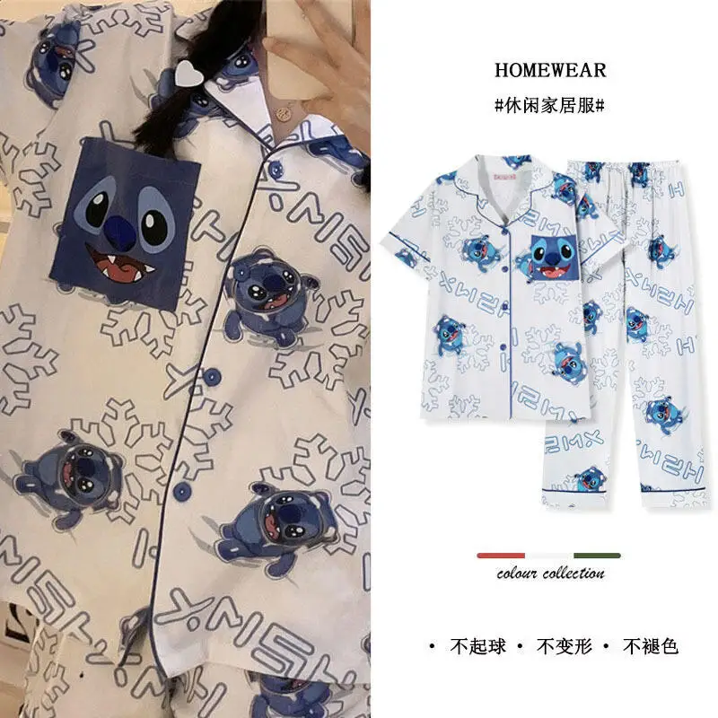 2 قطعة أنيمي لطيف طباعة المرأة بيجامة الحلو فتاة سترة قصيرة الأكمام بنطلون ملابس المنزل الكرتون Kawaii طالب بيجامة مجموعات