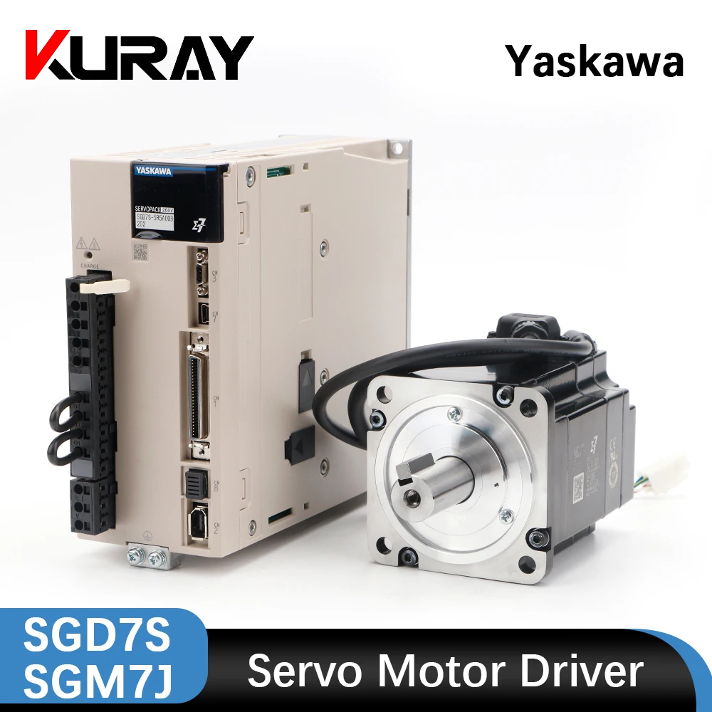 Kuray Yaskawa 50W-750W Servo Motor SGM7J-A5A 01A C2A 02A 04A 06A 08A and Driver SGD7S-R70A R90A 1R6A 2R8A 5R5A with Cable