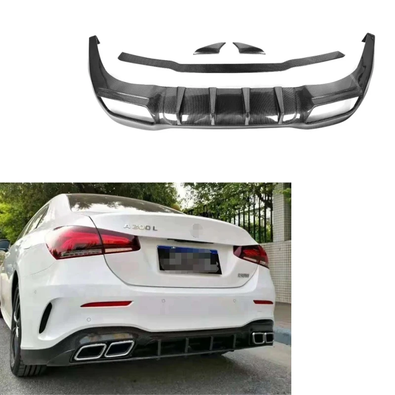 

Real Carbon Fiber Rear Bumper Diffuser for Mercedes Benz A Class W177 Sedan 2019+ AMG Style Sports Car Accessories