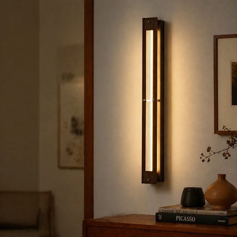 Mid Century Long Strip Wall Lamp Minimalist Modern Art Vertical Horizontal Mount Bedroom Bedside Corridor Sofa Light