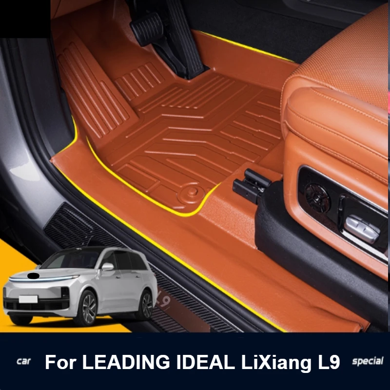 

For LEADING IDEAL LiXiang L9 2022-2025 Car Fully Enclosed 6-seater Waterproof Single-layer Threshold TPE Foot Mat Accessory