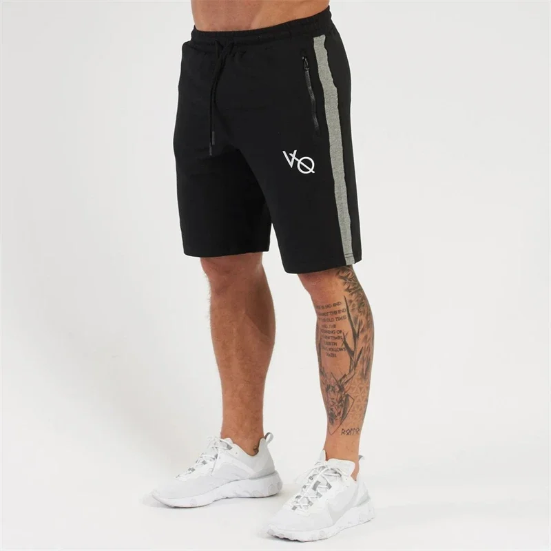 Men's embroidered cotton sports shorts, basketball training pants, fitness shorts, casual wear, patchwork, summer fashion, brand