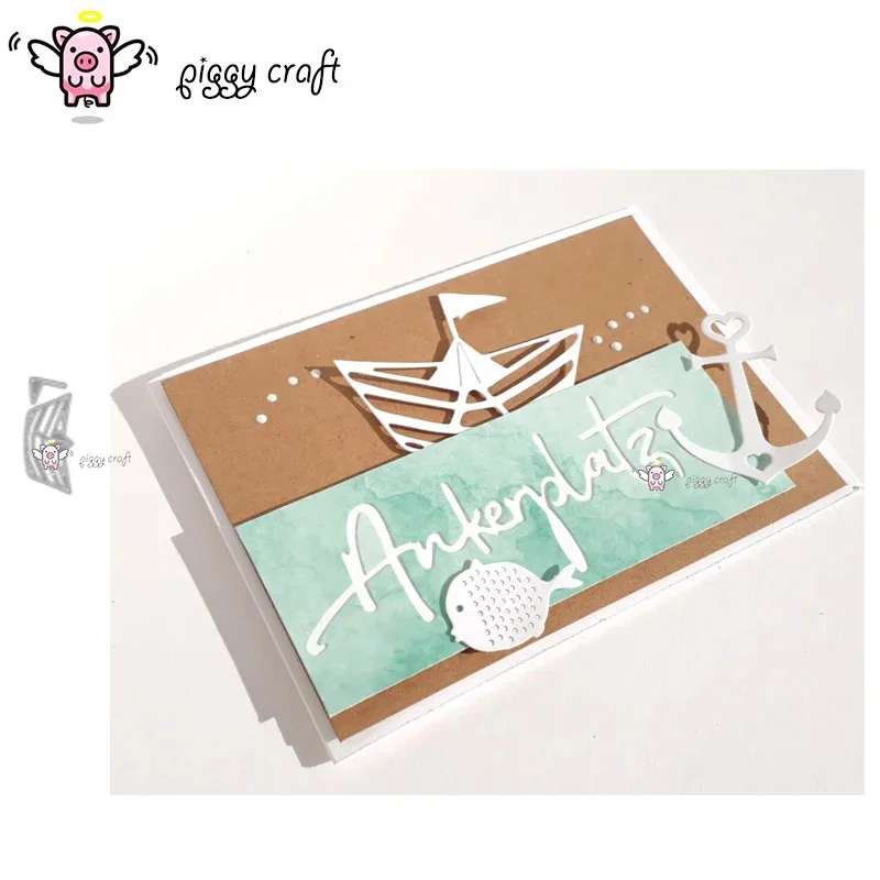 

Piggy Craft metal cutting dies cut die mold Ship flag decoration Scrapbook paper craft knife mould blade punch stencils dies