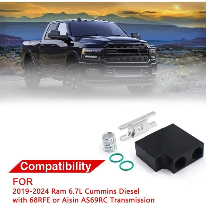 For Dodge Ram 6.7L Cummins 2019-2024 68RFE AS69RC Transmission Thermal Valve With Billet Filter Coupler Upgrade-N29R