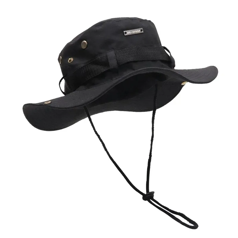 Summer Bucket Hat For Men Fisherman Cap Fishing Outdoor Sunshade Big Brim Panama Hat Sunscreen Riding Hiking Suncreen Sunhat