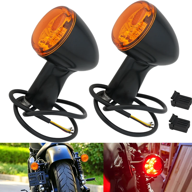 Motorcycle Rear Turn Signal LED Indicator Lamp Aluminum Brake Running Light For Harley Sportster XL883 XL1200 72 48 1992-up