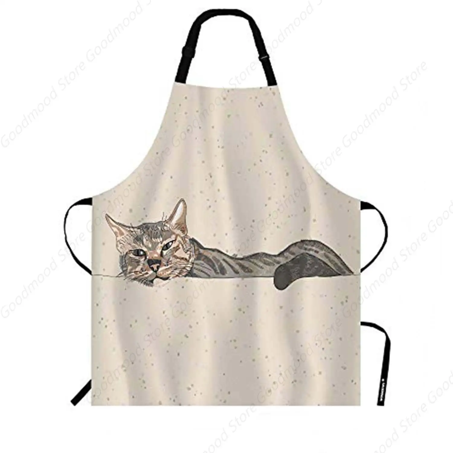 

Cat Apron,The Lonely Kitten Lay on The Ground Pink Background Bib Apron with Adjustable Neck for Men Women,Suitable