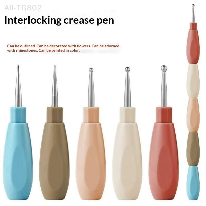 5Pcs Multicolor Handle Liner Drawing Flower Dotting Rhinestone Picking DIY Manicure Tools Interlockable Nail Art Dotting Pen