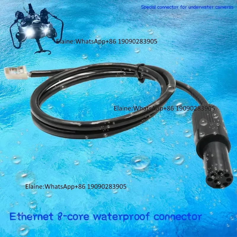 Stainless Steel Subsea Connector Ethernet 8-pin Watertight IP69 Connector 2A Rated for Undersea Network Signal Transmission