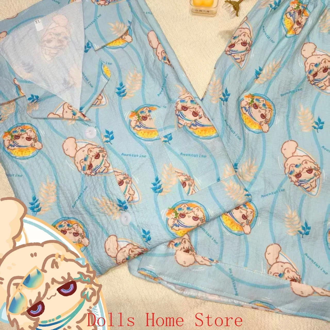 Anime Aventurine Honkai：Star Rail Cartoon Game Cosplay Costume Summer Short Sleeve Pajamas Student Men Woman Sleepwear Home Wear