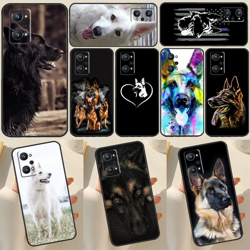 Cartoon German Shepherd Dog For Realme C33 C55 C35 C31 C30 C21Y GT Neo 5 10 Pro Plus OnePlus 11 Nord CE 2 3 Lite Case