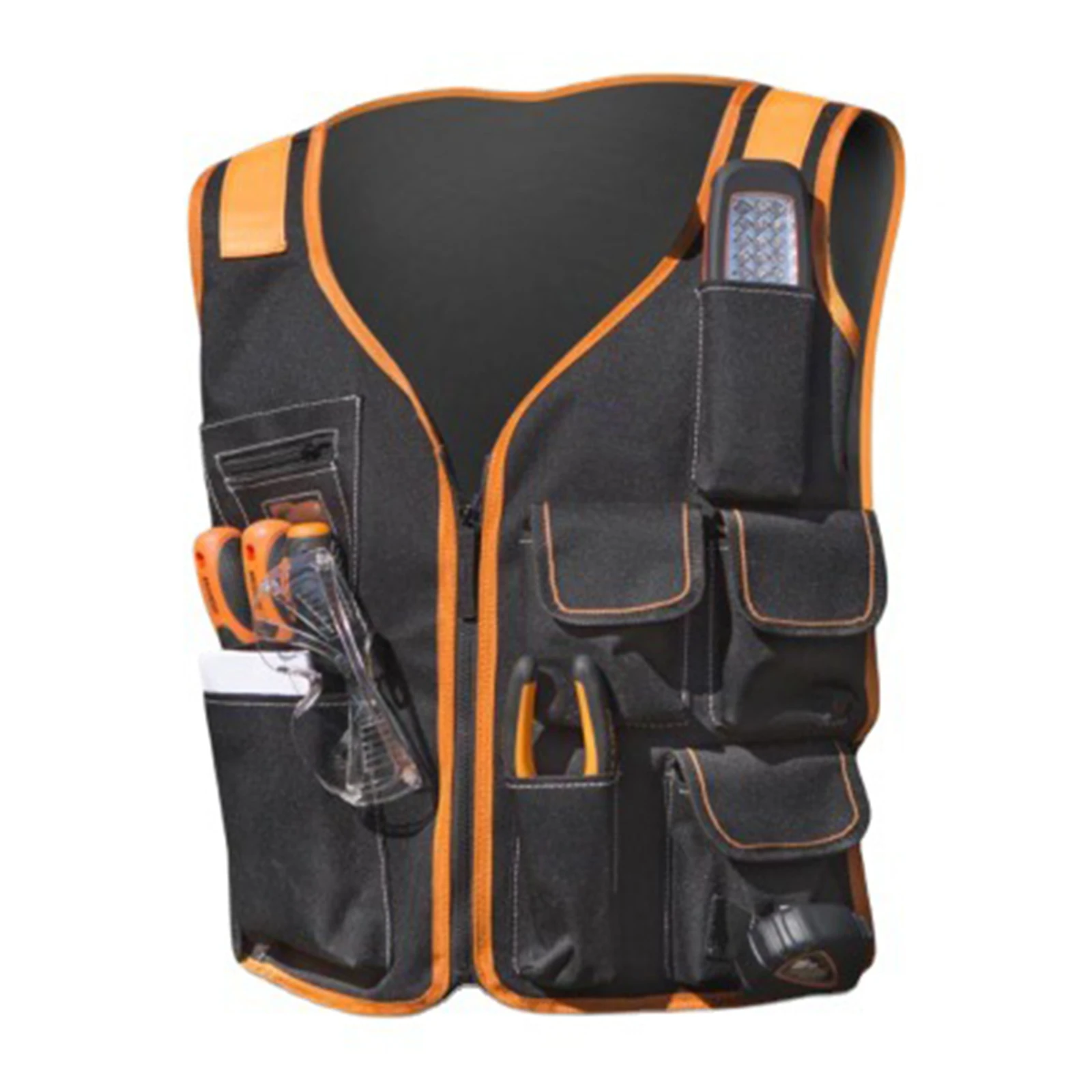 Tool Vest for Men Universal Adjustable Waist Bag Oxford Cloth Work Vest with Pockets for Carpenter Electricians