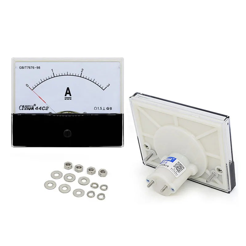 44C2 DC AC Amperímetro Medidor de ponteiro de corrente 1A 2A 3A 5A 10A 15A 20A 30A 50A 100A 200A 250A 300A 400A 500A 75mV
